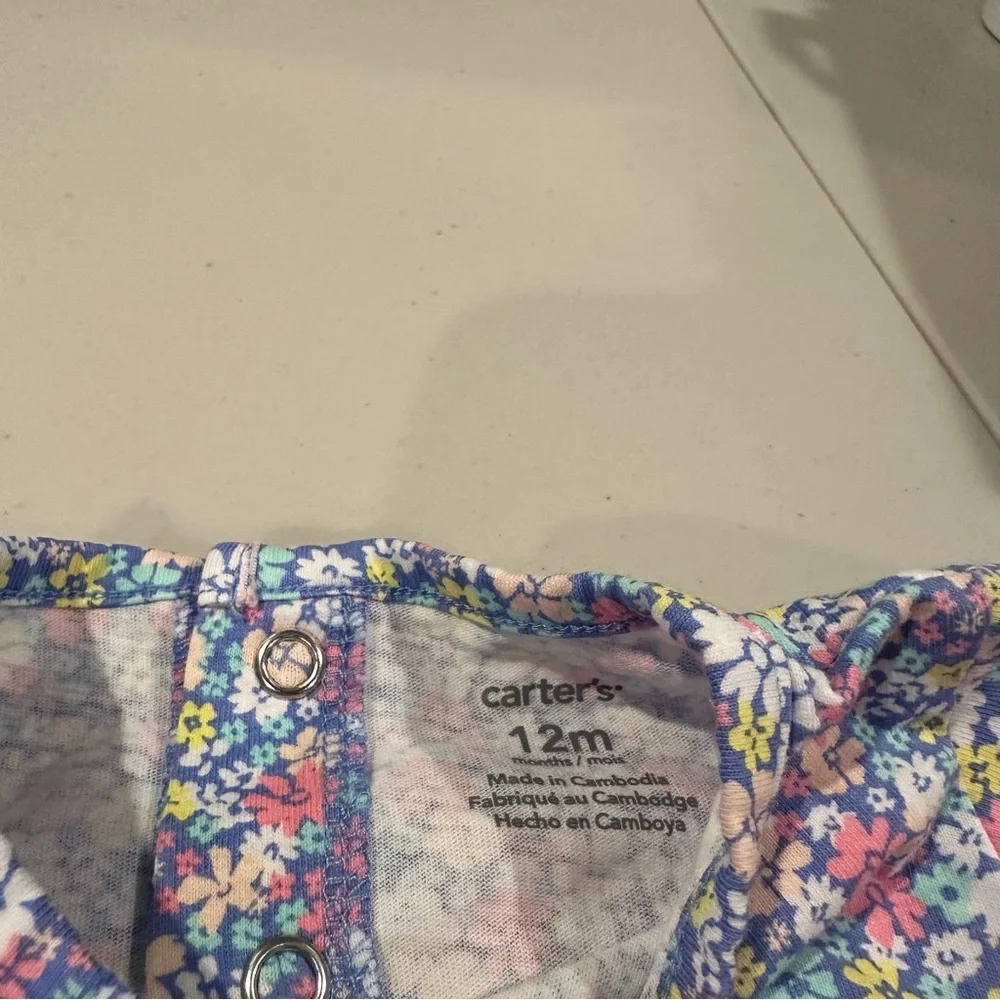 12 Month Bundle for Baby Girl: Diaper Cover, 2 Floral Onesies